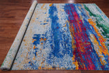 Abstract Modern Wool & Silk Hand Knotted Rug - 8' 10" X 12' 0"