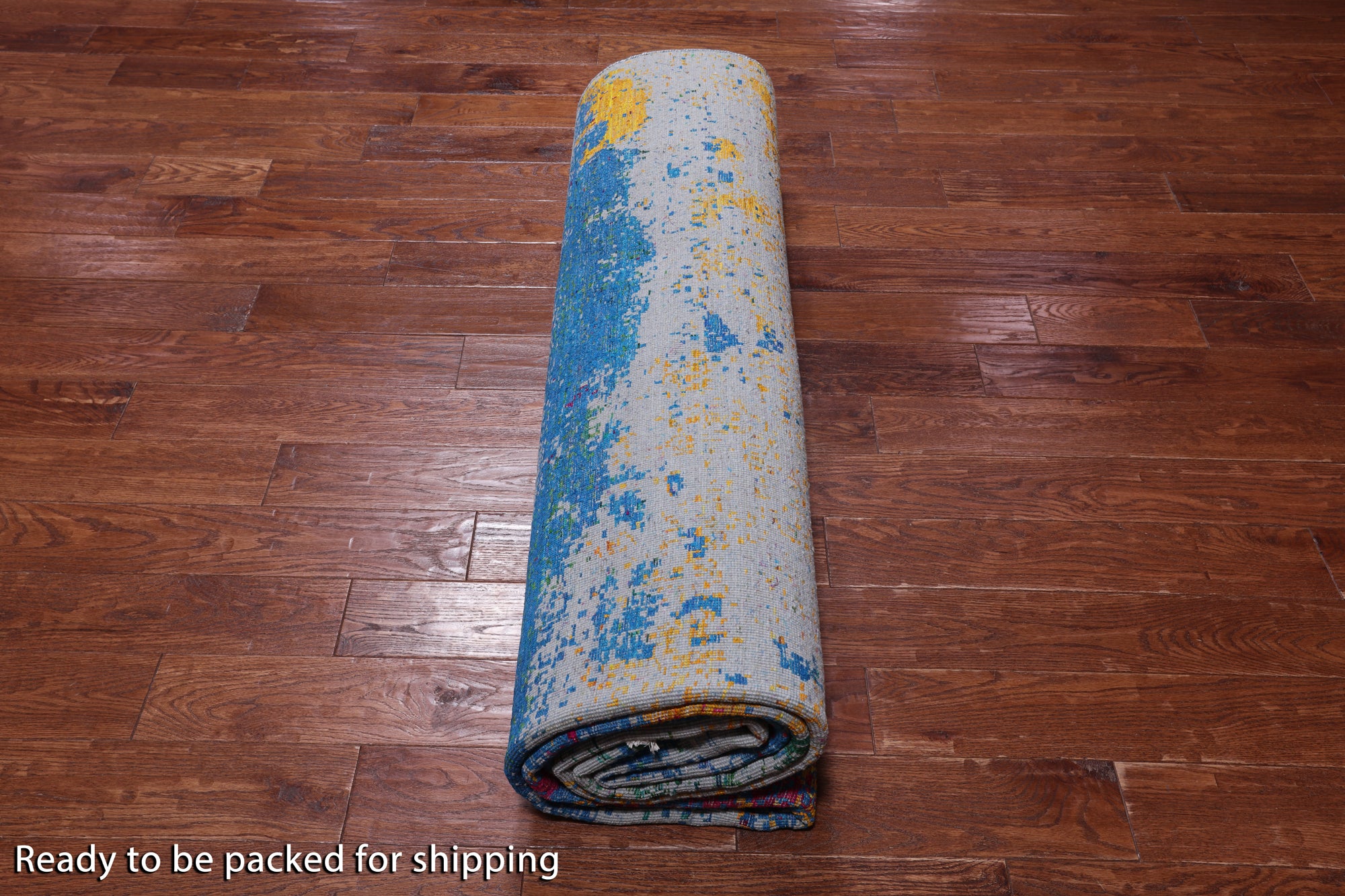 Abstract Modern Wool & Silk Hand Knotted Rug - 8' 10" X 12' 0"
