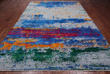 Abstract Modern Wool & Silk Hand Knotted Rug - 8' 10" X 12' 0"
