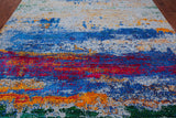 Abstract Modern Wool & Silk Hand Knotted Rug - 8' 10" X 12' 0"