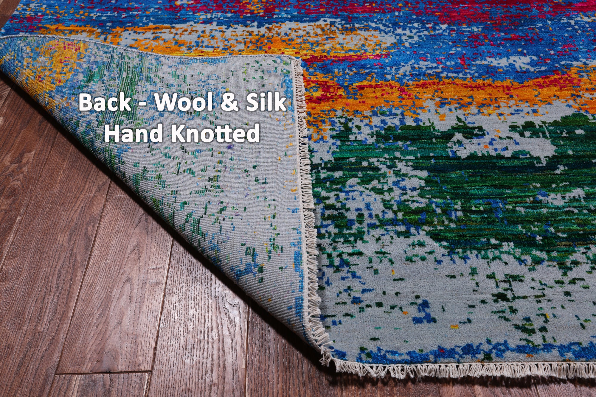 Abstract Modern Wool & Silk Hand Knotted Rug - 8' 10" X 12' 0"