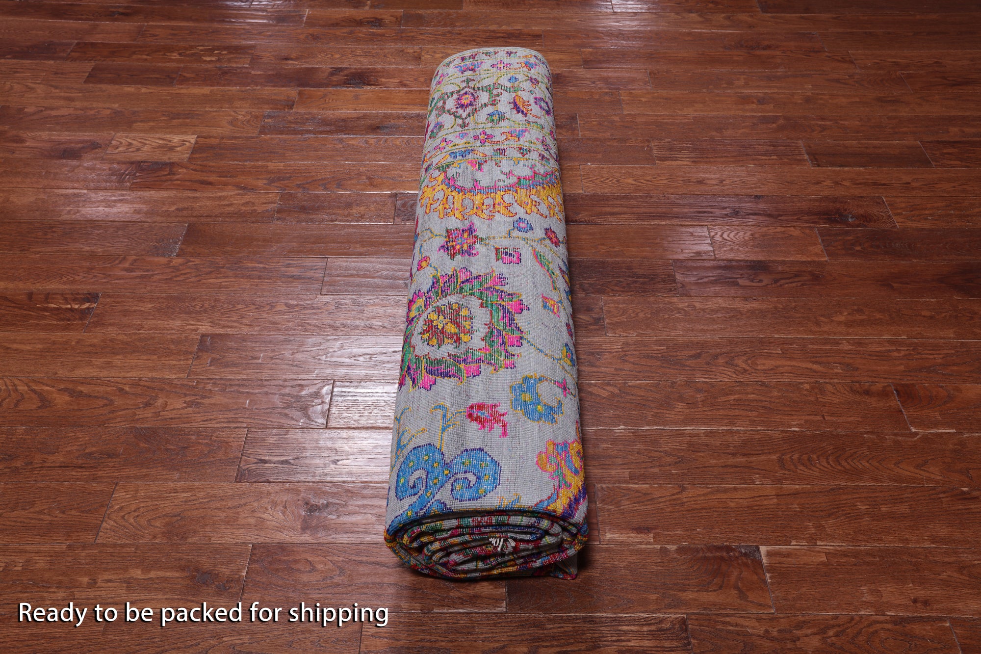 Grey Persian Tabriz Hand Knotted Wool & Silk Rug - 9' 0" X 12' 0"