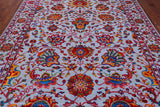 Grey Persian Tabriz Hand Knotted Wool & Silk Rug - 8' 0" X 10' 4"