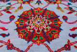 Grey Persian Tabriz Hand Knotted Wool & Silk Rug - 8' 0" X 10' 4"