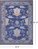 Blue Turkish Oushak Hand Knotted Wool Rug - 10' 4" X 13' 11"