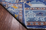 Blue Turkish Oushak Hand Knotted Wool Rug - 10' 4" X 13' 11"