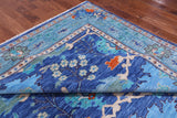 Blue Square Turkish Oushak Handmade Wool Rug - 11' 1" X 11' 1"