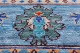 Blue Square Turkish Oushak Handmade Wool Rug - 11' 1" X 11' 1"