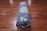 Blue Turkish Oushak Hand Knotted Wool Rug - 13' 4" X 17' 7"