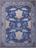 Blue Turkish Oushak Hand Knotted Wool Rug - 13' 4" X 17' 7"
