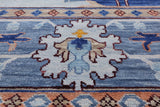 Blue Turkish Oushak Hand Knotted Wool Rug - 13' 4" X 17' 7"