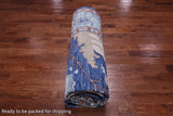 Blue Square Turkish Oushak Hand Knotted Wool Rug - 12' 2" X 12' 2"