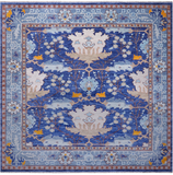 Blue Square Turkish Oushak Hand Knotted Wool Rug - 12' 2" X 12' 2"