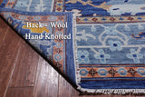 Blue Square Turkish Oushak Hand Knotted Wool Rug - 12' 2" X 12' 2"
