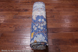 Blue Square Turkish Oushak Hand Knotted Wool Rug - 7' 1" X 7' 1"