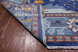 Blue Square Turkish Oushak Handmade Wool Rug - 10' 1" X 10' 1"