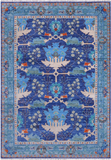 Blue Turkish Oushak Hand Knotted Wool Rug - 6' 2" X 8' 11"