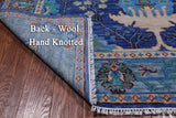 Blue Turkish Oushak Hand Knotted Wool Rug - 6' 2" X 8' 11"