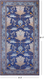 Blue Turkish Oushak Handmade Wool Rug - 9' 3" X 18' 1"