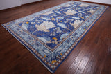 Blue Turkish Oushak Handmade Wool Rug - 9' 3" X 18' 1"
