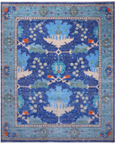 Blue Turkish Oushak Hand Knotted Wool Rug - 12' 3" X 15' 2"