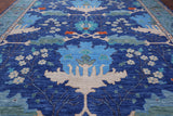 Blue Turkish Oushak Hand Knotted Wool Rug - 12' 3" X 15' 2"
