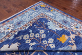 Blue Turkish Oushak Hand Knotted Wool Rug - 12' 2" X 15' 2"