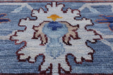 Blue Turkish Oushak Hand Knotted Wool Rug - 12' 2" X 15' 2"