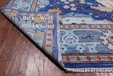 Blue Square Turkish Oushak Handmade Wool Rug - 11' 3" X 11' 3"