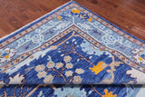 Blue Square Turkish Oushak Handmade Wool Rug - 11' 3" X 11' 3"