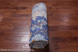 Blue Turkish Oushak Handmade Wool Rug - 6' 2" X 9' 1"
