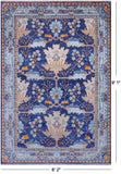 Blue Turkish Oushak Handmade Wool Rug - 6' 2" X 9' 1"