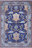 Blue Turkish Oushak Handmade Wool Rug - 6' 2" X 9' 1"