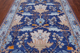 Blue Turkish Oushak Handmade Wool Rug - 6' 2" X 9' 1"