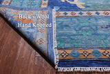 Blue Turkish Oushak Handmade Wool Rug - 13' 2" X 17' 3"