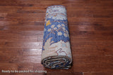 Blue Turkish Oushak Handmade Wool Rug - 8' 2" X 14' 2"