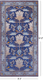 Blue Turkish Oushak Handmade Wool Rug - 8' 2" X 14' 2"
