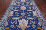 Blue Turkish Oushak Handmade Wool Rug - 8' 2" X 14' 2"