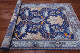 Blue Turkish Oushak Hand-Knotted Wool Rug - 5' 2" X 8' 5"