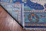 Blue Turkish Oushak Hand Knotted Wool Rug - 7' 1" X 14' 7"