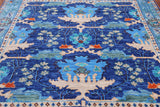 Blue Square Turkish Oushak Hand Knotted Wool Rug - 6' 0" X 6' 0"