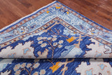 Blue Square Turkish Oushak Handmade Wool Rug - 9' 1" X 9' 1"