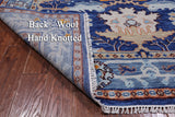 Blue Square Turkish Oushak Handmade Wool Rug - 6' 2" X 6' 2"