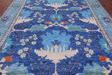 Blue Turkish Oushak Handmade Wool Rug - 9' 3" X 12' 3"