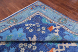 Blue Turkish Oushak Handmade Wool Rug - 9' 3" X 12' 3"