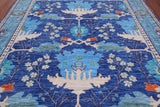 Blue Turkish Oushak Hand Knotted Wool Rug - 8' 1" X 9' 10"