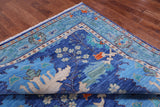 Blue Turkish Oushak Hand Knotted Wool Rug - 8' 1" X 9' 10"