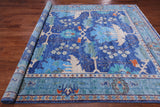 Blue Turkish Oushak Hand Knotted Wool Rug - 8' 1" X 9' 10"