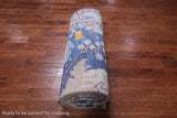 Blue Turkish Oushak Hand Knotted Wool Rug - 8' 0" X 16' 1"