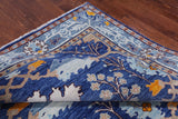 Blue Turkish Oushak Hand Knotted Wool Rug - 8' 0" X 16' 1"